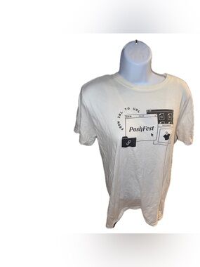PoshFest 2020 White Graphic Tee 🤍🖤